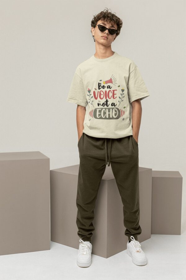 Be a Voice, Not an Echo Graphic Oversized T-Shirt For Men - Image 4