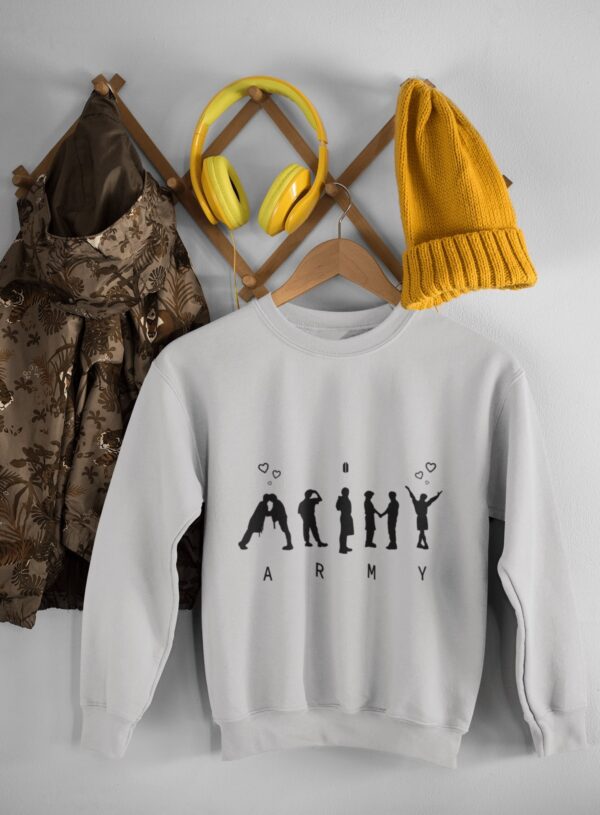 BTS ARMY Silhouette Graphic Sweatshirt Grey