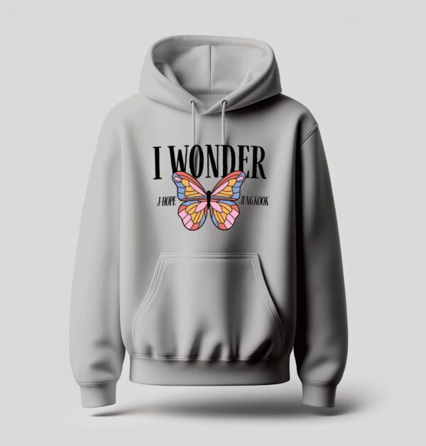 I Wonder Butterfly BTS Hoodie Grey