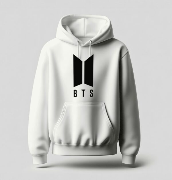 Iconic BTS Logo Hoodie White