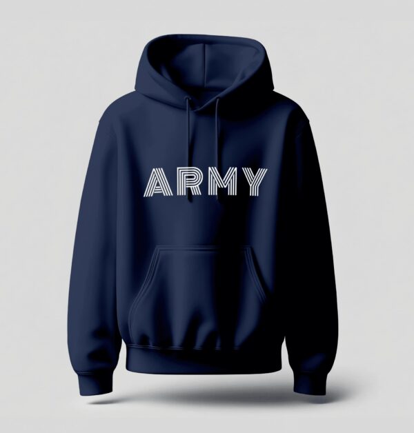 Minimalist ARMY Hoodie Navy Blue