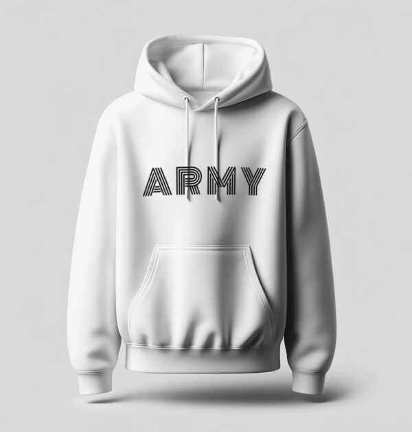 Minimalist ARMY Hoodie White