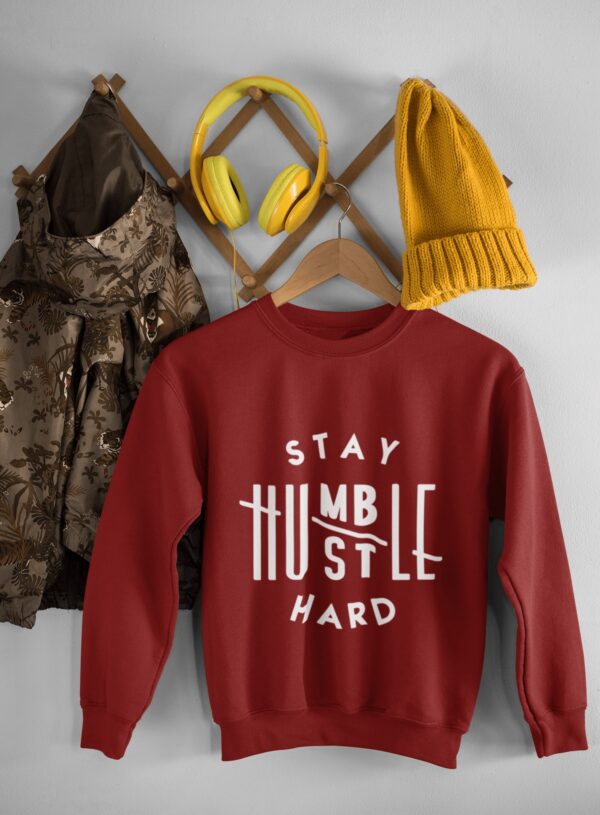 Stay Humble Hustle Hard BTS Hoodie Maroon