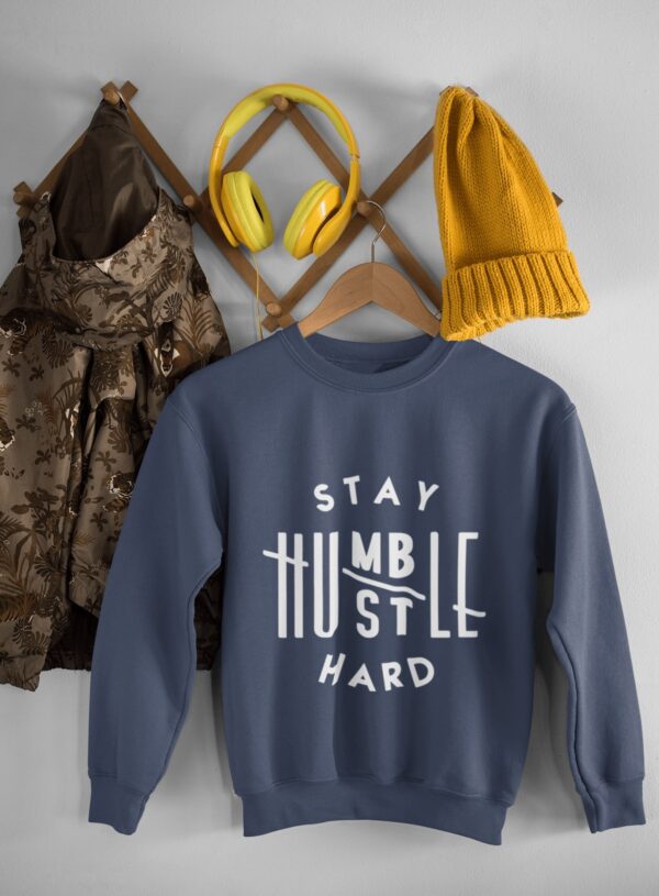 Stay Humble Hustle Hard BTS Hoodie Navy Blue